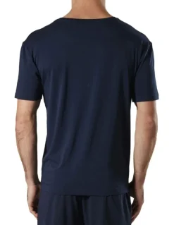 Mitch Dowd Men's Soft Bamboo Crew Neck Sleep Tee in Navy