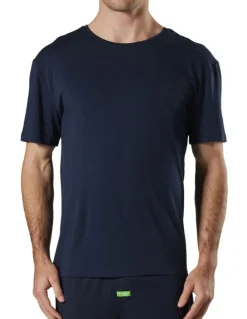 Mitch Dowd Men's Soft Bamboo Crew Neck Sleep Tee in Navy