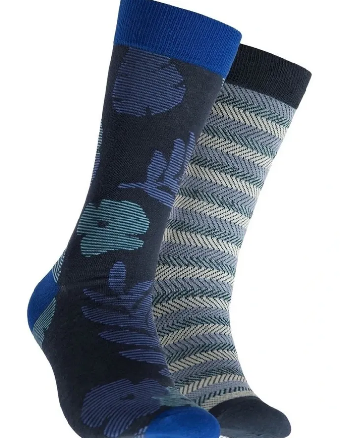 Mitch Dowd Mountains Cotton Socks 2 Pack in Multi