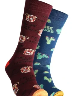 Mitch Dowd Old Fashioned Cacti Bamboo Socks 2 Pack in Multi