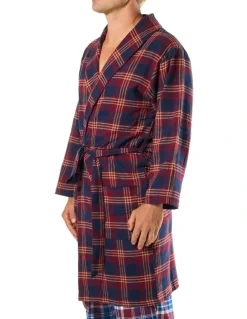 Mitch Dowd On Holiday Flannel Robe in Red