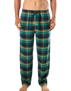 Mitch Dowd Paddy Plaid Bamboo Flannel Sleep Pant in Green