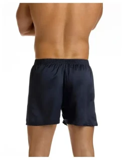 Mitch Dowd Satin Boxer Short in Navy