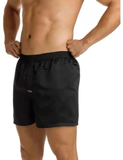 Mitch Dowd Satin Boxer Short in Black