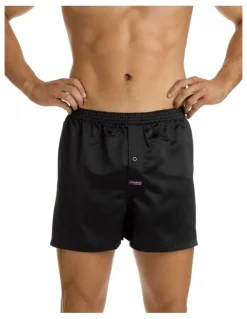 Mitch Dowd Satin Boxer Short in Black