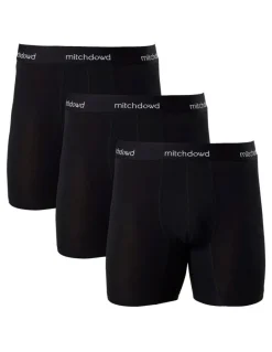 Mitch Dowd Stretch Cotton Comfort Trunks 3 Pack in Black