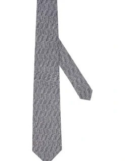 MJ Bale Barrello Tie in Navy/White