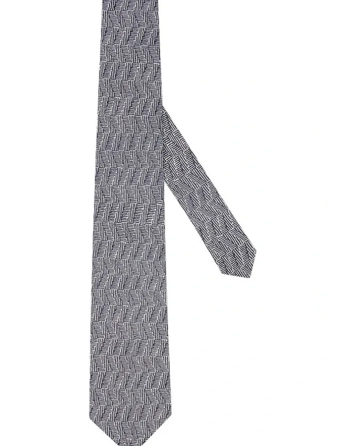MJ Bale Barrello Tie in Navy/White