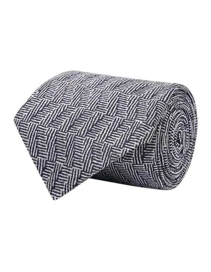 MJ Bale Barrello Tie in Navy/White