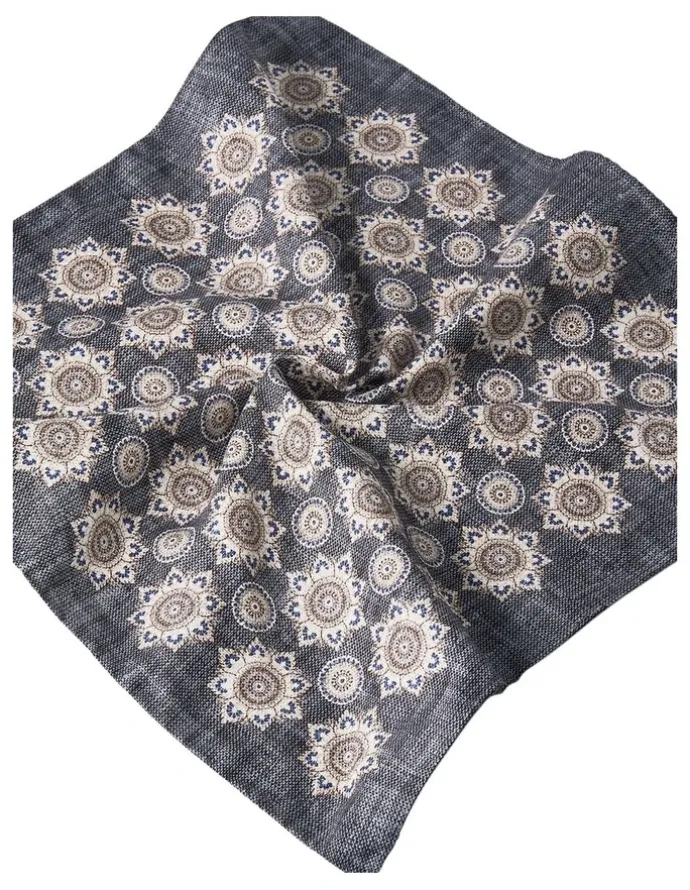 MJ Bale Ferraresi Pocket Square in Dark Blue