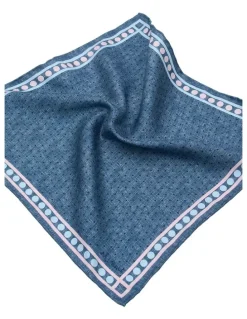 MJ Bale Marcombe Pocket Square in Denim