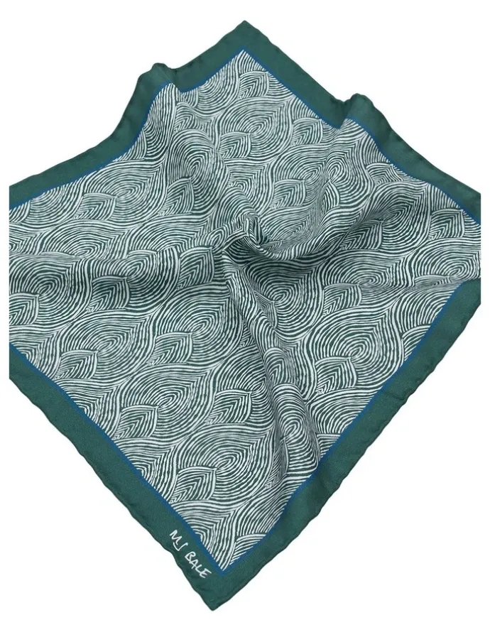 MJ Bale Morgan Pocket Square in Green White