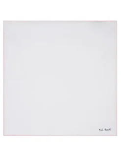 MJ Bale Sandburg Pocket Square in White Navy