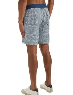 MJ Bale Avalon Swim Short in Blue White