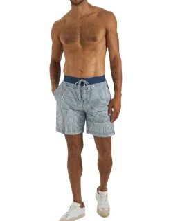 MJ Bale Avalon Swim Short in Blue White