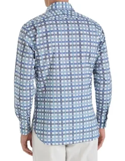 MJ Bale Devenson Check Shirt in Blue White