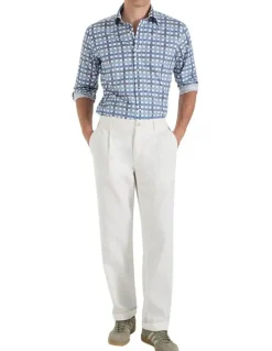 MJ Bale Devenson Check Shirt in Blue White