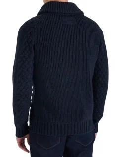 MJ Bale Munro Shawl Cardigan in Indigo