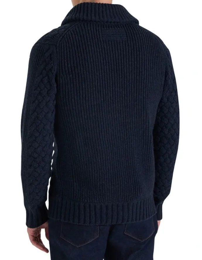 MJ Bale Munro Shawl Cardigan in Indigo