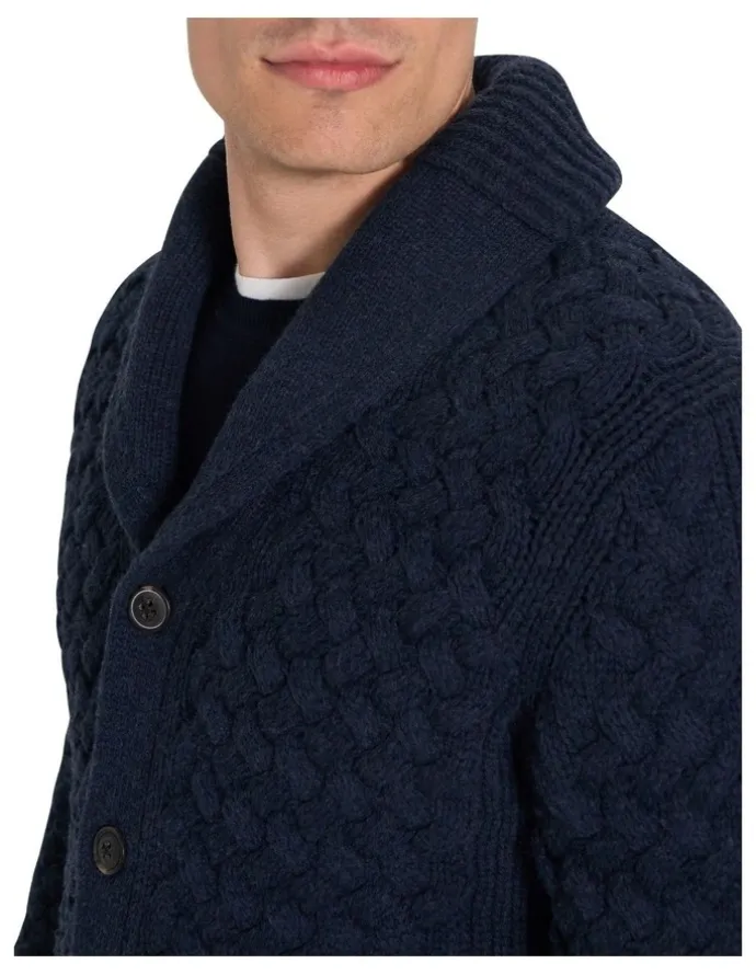 MJ Bale Munro Shawl Cardigan in Indigo