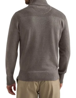 MJ Bale Perry Knit Half-Zip in Latte