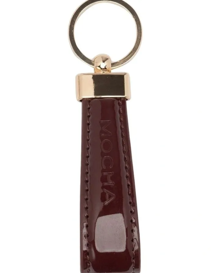 Mocha Mocha Willow Patent Keyring in Burgundy