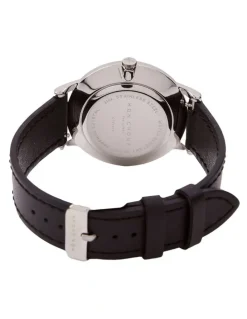 Mon Choux Classic Noir Grape Vegan Leather Watch 38mm in Silver