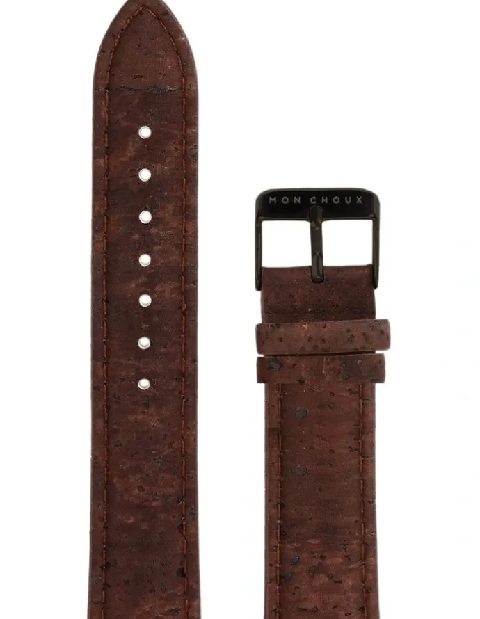 Mon Choux Classic Vegan Leather Watch 38mm in Black/Brown