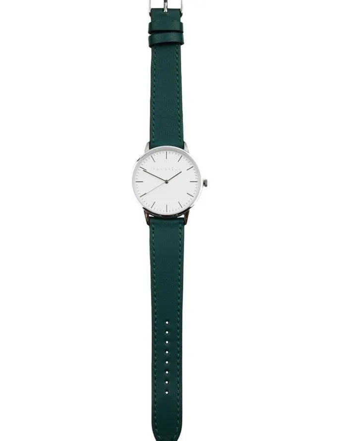 Mon Choux Classic Vine Grape Vegan Leather Watch 38mm in Silver