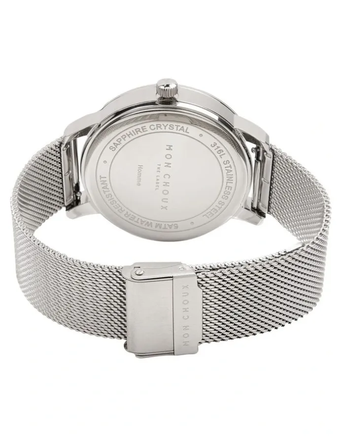Mon Choux Homme Mesh Watch 42mm in Silver