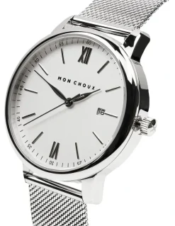 Mon Choux Homme Mesh Watch 42mm in Silver