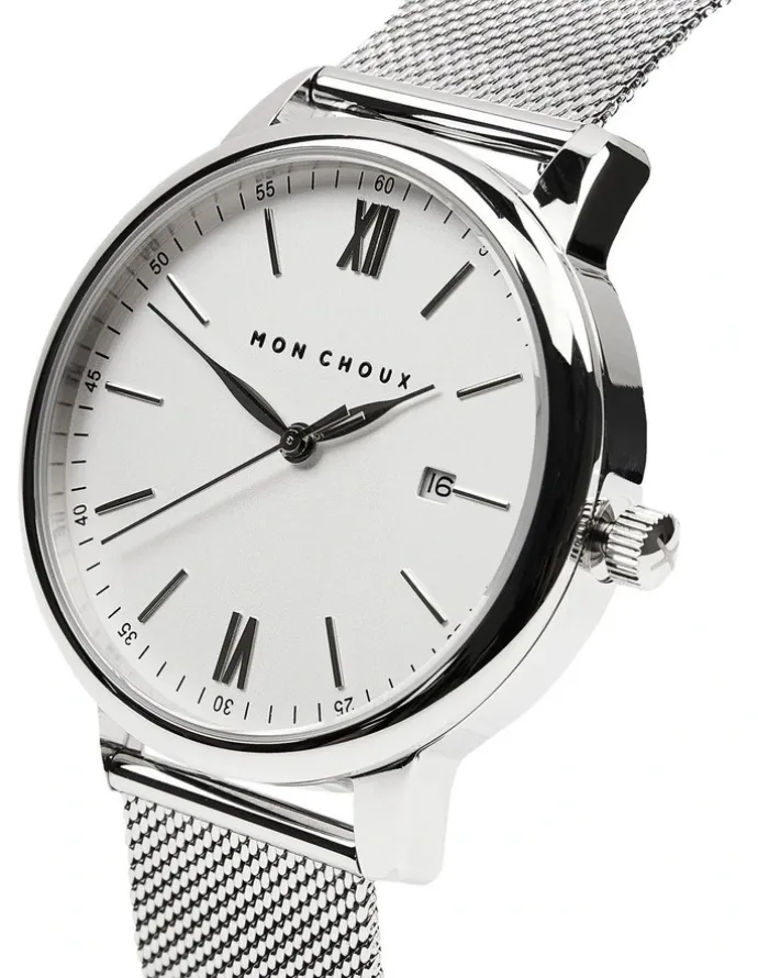 Mon Choux Homme Mesh Watch 42mm in Silver