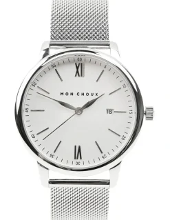 Mon Choux Homme Mesh Watch 42mm in Silver