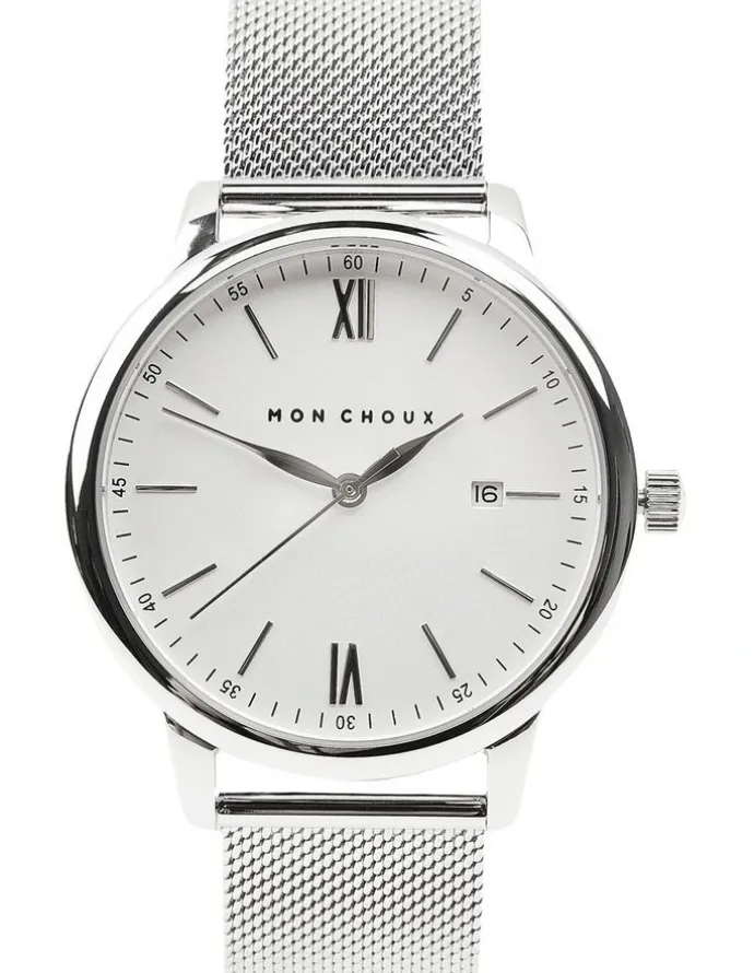 Mon Choux Homme Mesh Watch 42mm in Silver