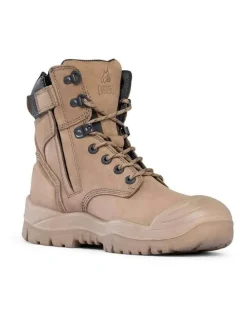 Mongrel High Leg Zipsider Scuff Cap 561060 Work Boots in Stone