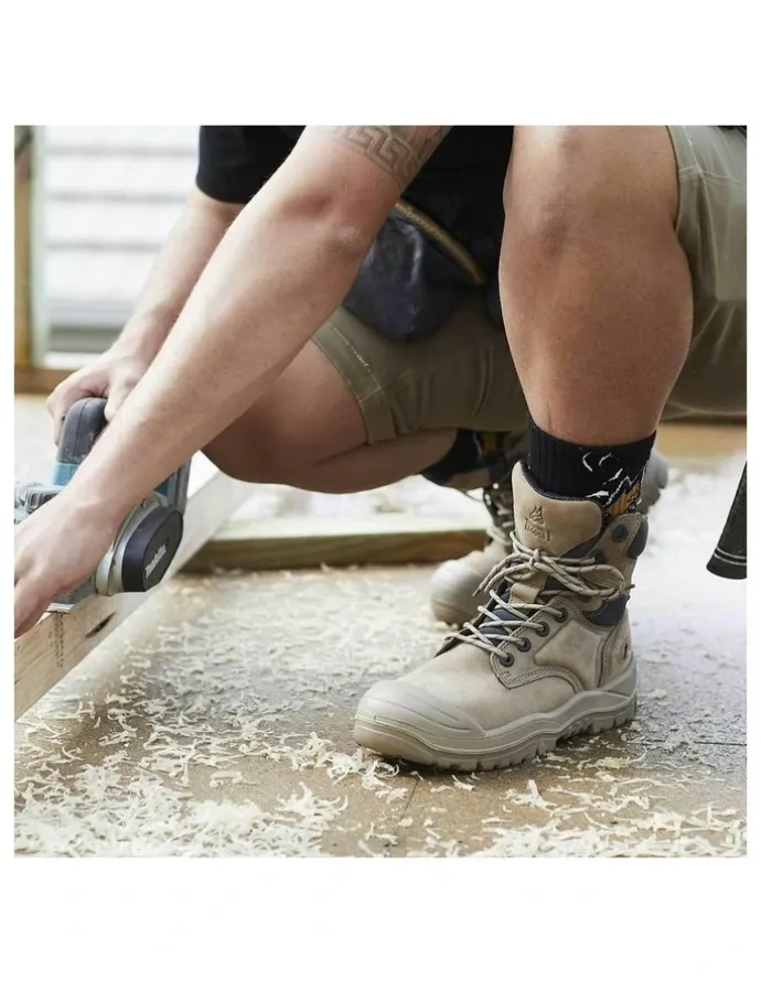Mongrel High Leg Zipsider Scuff Cap 561060 Work Boots in Stone