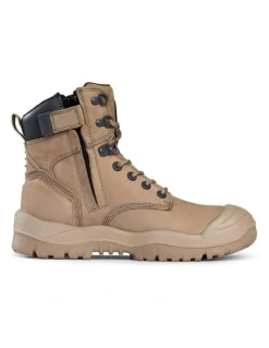 Mongrel High Leg Zipsider Scuff Cap 561060 Work Boots in Stone