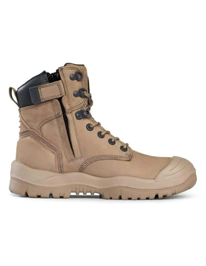 Mongrel High Leg Zipsider Scuff Cap 561060 Work Boots in Stone