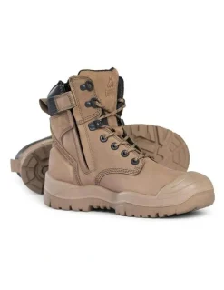 Mongrel High Leg Zipsider Scuff Cap 561060 Work Boots in Stone