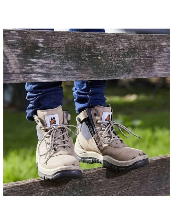 Mongrel Zipsider Non-Safety Soft Toe 961060 Work Boots in Stone