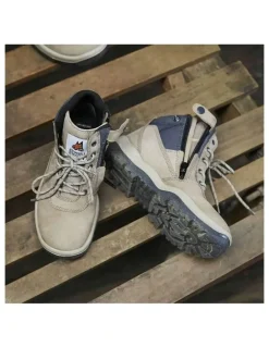 Mongrel Zipsider Safety Steel Toe 261060 Work Boots in Stone