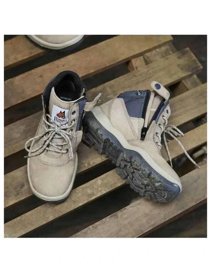 Mongrel Zipsider Safety Steel Toe 261060 Work Boots in Stone