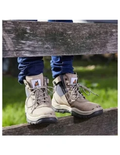 Mongrel Zipsider Safety Steel Toe 261060 Work Boots in Stone