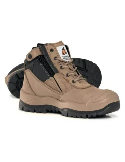 Mongrel Zipsider Scuff Cap Safety Steel Toe 461060 Work Boots in Stone