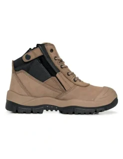 Mongrel Zipsider Scuff Cap Safety Steel Toe 461060 Work Boots in Stone