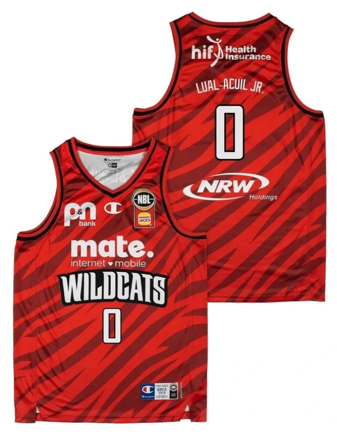 NBL Store Perth Wildcats 25/26 Primary Jersey - Jo Lual-Acuil Jr in Red