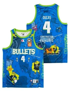 NBL Store Brisbane Bullets 25/26 Space Jam Jersey in Blue