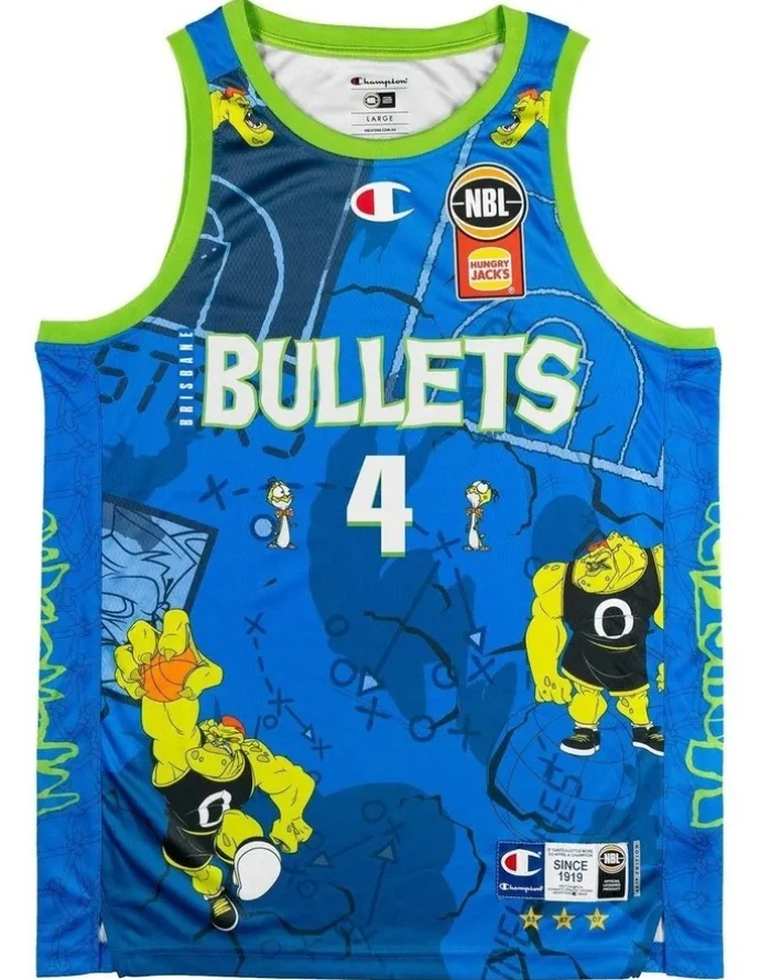 NBL Store Brisbane Bullets 25/26 Space Jam Jersey in Blue