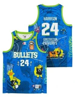 NBL Store Brisbane Bullets 25/26 Space Jam Tyrell Harrison Jersey Pack of 2 in Blue