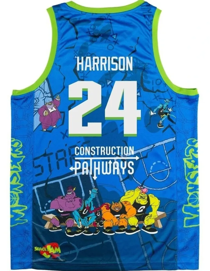 NBL Store Brisbane Bullets 25/26 Space Jam Tyrell Harrison Jersey Pack of 2 in Blue
